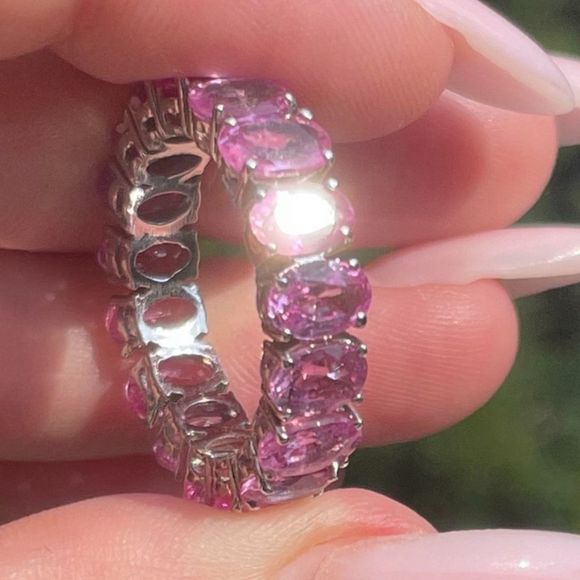 ❌Sterling Silver Pink Crystal Ring - Picture 3 of 14